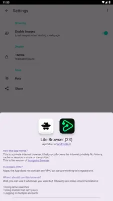 Private Browser - Lite android App screenshot 1